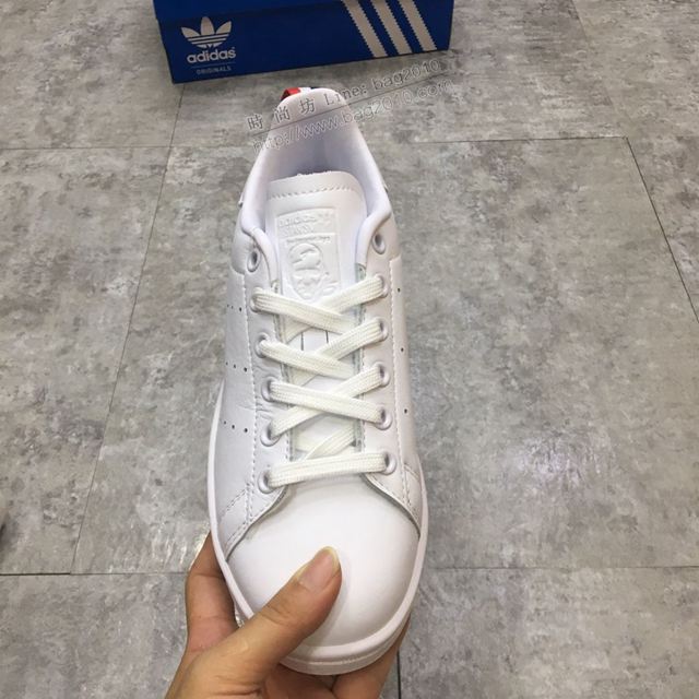 Adidas鞋 法國限定特別款 阿迪達斯全頭層小牛皮小白鞋 Adidas板鞋 男女同款  hdx13254